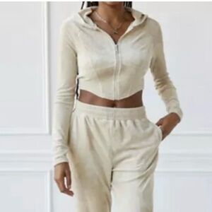 Urban outfitters  Cream cropped hoodie